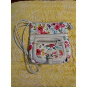 Multisac Floral Print Crossbody‎ Bag - Multicolor Watercolor Design